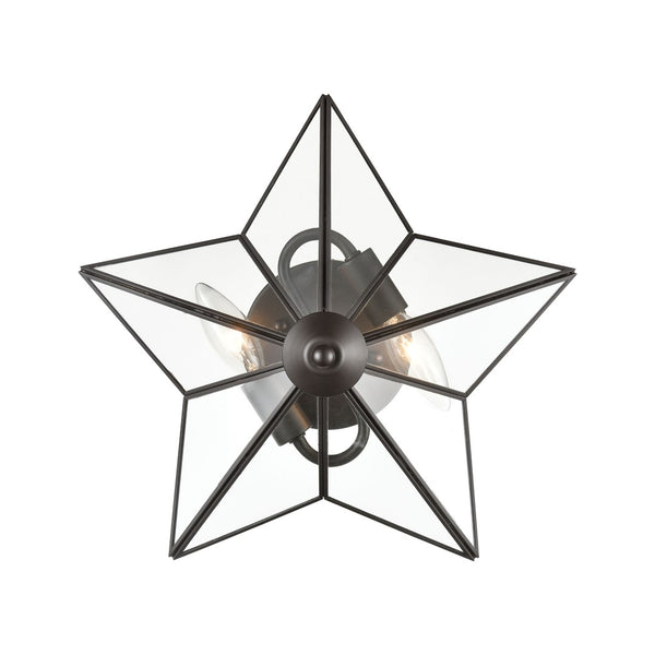 Atlas Moravian Star 14” Wide Flush Mount Light – Stunning Oil Rubbed Bronze Fixture for Hallways & More CL12010-BZ1