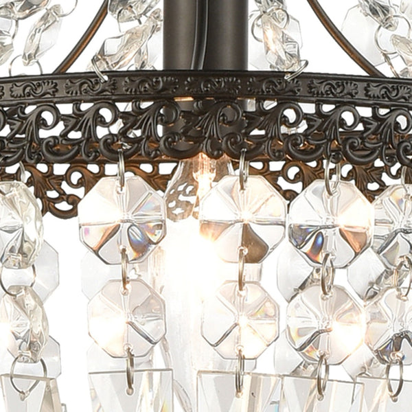 Atlas Morley 1-Light Mini Pendant - Dark Bronze Chandelier with Crystal Accents for Elegant Spaces CL12012-CL