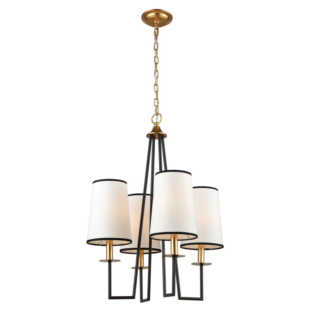 Atlas Nico 21.5'' Wide Modern Chandelier - Oil Rubbed Bronze with White Shades & Brass Candle Accents CL12014-BZ