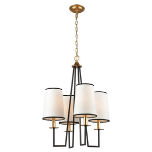 Atlas Nico 21.5'' Wide Modern Chandelier - Oil Rubbed Bronze with White Shades & Brass Candle Accents CL12014-BZ