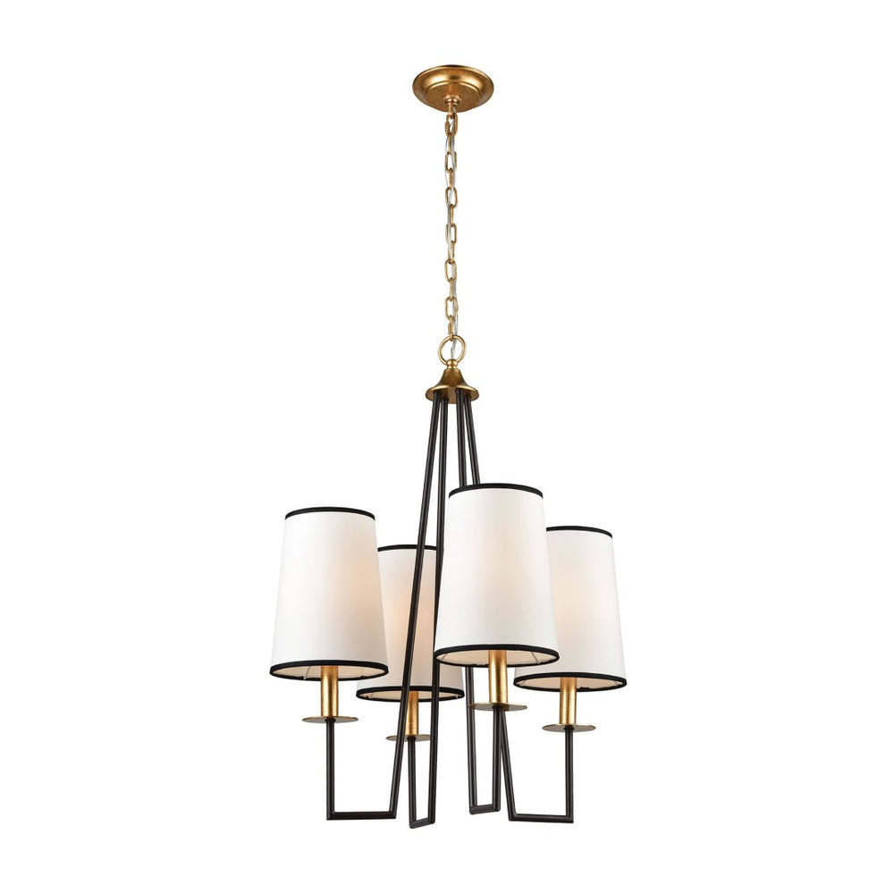 Atlas Nico 21.5'' Wide Modern Chandelier - Oil Rubbed Bronze with White Shades & Brass Candle Accents CL12014-BZ