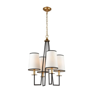 Atlas Nico 21.5'' Wide Modern Chandelier - Oil Rubbed Bronze with White Shades & Brass Candle Accents CL12014-BZ