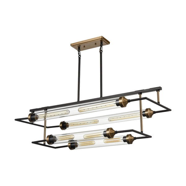 Atlas North By North East 40" Wide 8-Light Linear Chandelier - Urban Industrial Elegance in Oil Bronze Finish CL12016-BZ
