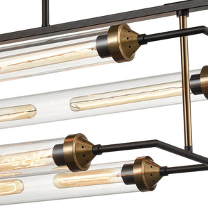 Atlas North By North East 40" Wide 8-Light Linear Chandelier - Urban Industrial Elegance in Oil Bronze Finish CL12016-BZ