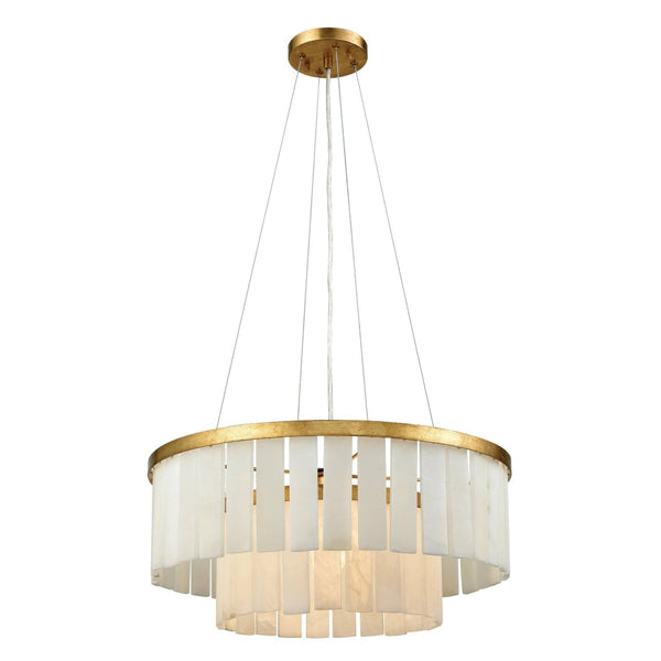 Atlas Orchestra 20" Wide 1-Light Gold Leaf Chandelier - Elegant Design for Entryways & Dining Areas CL12017-GD