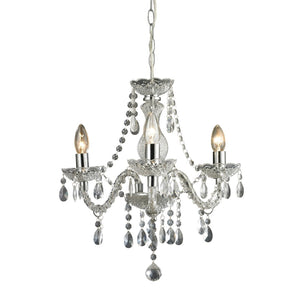 Atlas Theatre 3-Light Chandelier - Chic Crystal Elegance in Polished Chrome for Dining Rooms & Entryways CL12021-CL