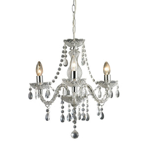 Atlas Theatre 3-Light Chandelier - Chic Crystal Elegance in Polished Chrome for Dining Rooms & Entryways CL12021-CL