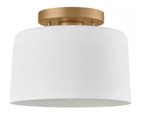 Atlas Bryn 10'' Wide Semi Flush Mount Light - Matte White & Gold Design for Modern Interiors & Ambiance CL12024-GD2