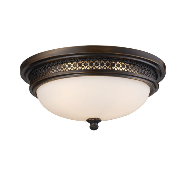 Atlas Georgia 16'' Wide 3-Light Flush Mount - Elegant Deep Rust Lighting for Small Spaces & Ceilings CL12027-BZ
