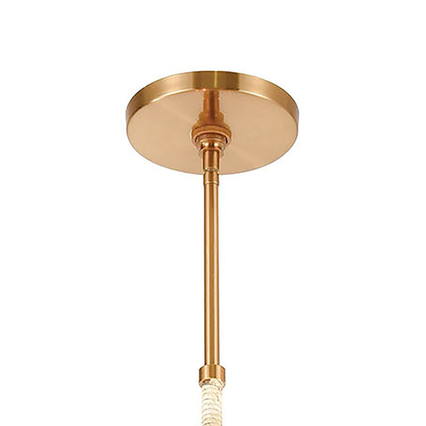 Atlas Abaca 4-Light Chandelier - Hand-Wrapped Rope Design with Modern Metallic Accents for Stylish Spaces Satin Brass 24'' CL12042-BS