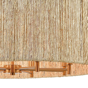 Atlas Abaca 4-Light Chandelier - Hand-Wrapped Rope Design with Modern Metallic Accents for Stylish Spaces Satin Brass 33'' CL12043-BS