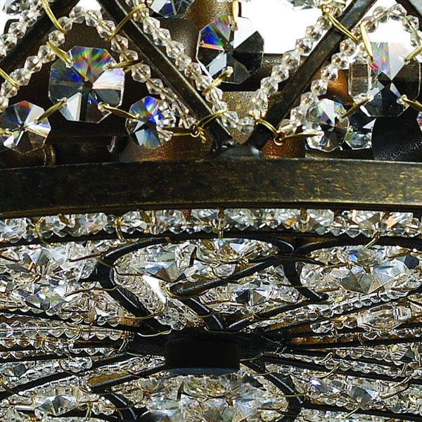 Atlas Amherst 13" Wide Antique Bronze 4-Light Semi Flush Mount - Elegant Crystal & Modern Design Fixture CL12053-BZ