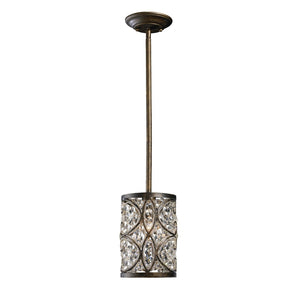 Atlas Amherst 6" Wide Mini Pendant Light - Elegant Antique Bronze Design with Crystal Accent for Home Spaces CL12054-BZ