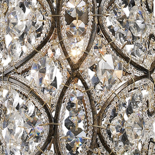 Atlas Amherst 6" Wide Mini Pendant Light - Elegant Antique Bronze Design with Crystal Accent for Home Spaces CL12054-BZ