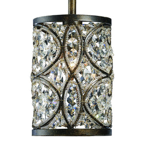 Atlas Amherst 6" Wide Mini Pendant Light - Elegant Antique Bronze Design with Crystal Accent for Home Spaces CL12054-BZ