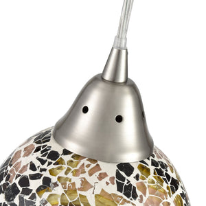 Atlas Avalon 5'' Wide 1-Light Pendant - Hand-Painted Crackled Glass in Rich Maroon with Satin Nickel Finish CL12063-RD
