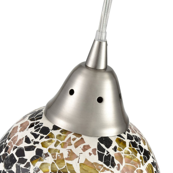 Atlas Avalon 5'' Wide 1-Light Pendant - Hand-Painted Crackled Glass in Rich Maroon with Satin Nickel Finish CL12063-RD