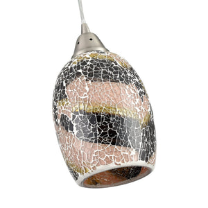 Atlas Avalon 5'' Wide 1-Light Pendant - Hand-Painted Crackled Glass in Rich Maroon with Satin Nickel Finish CL12063-RD