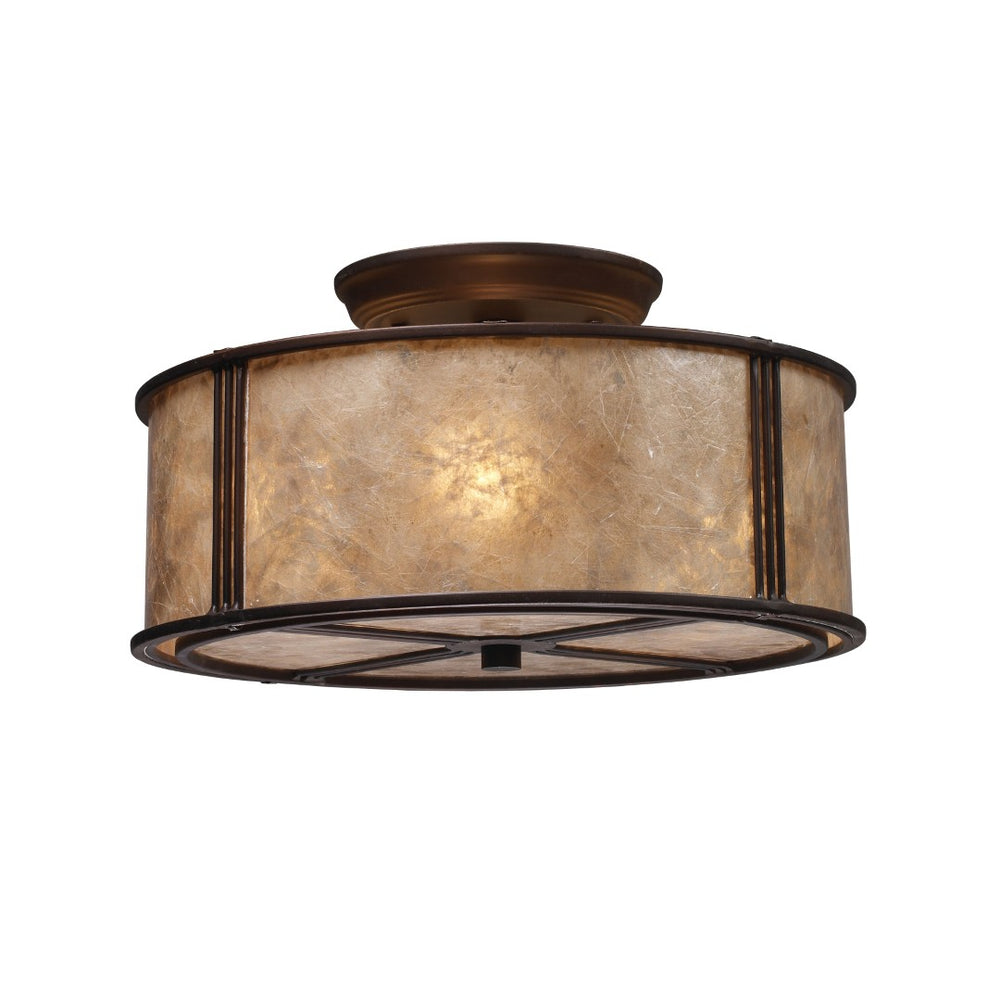 Atlas Barringer 13" Wide 3-Light Semi Flush Mount in Aged Bronze - Mission Style Elegance for Any Room CL12065-BZ