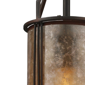 Atlas Barringer 6'' Wide Mini Pendant Light - Mission-Inspired Aged Bronze with Tan Mica Shade, Timeless Design CL12068-BZ