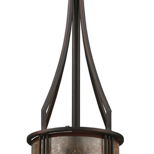 Atlas Barringer 6'' Wide Mini Pendant Light - Mission-Inspired Aged Bronze with Tan Mica Shade, Timeless Design CL12068-BZ