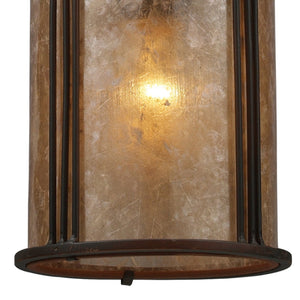 Atlas Barringer 6'' Wide Mini Pendant Light - Mission-Inspired Aged Bronze with Tan Mica Shade, Timeless Design CL12068-BZ