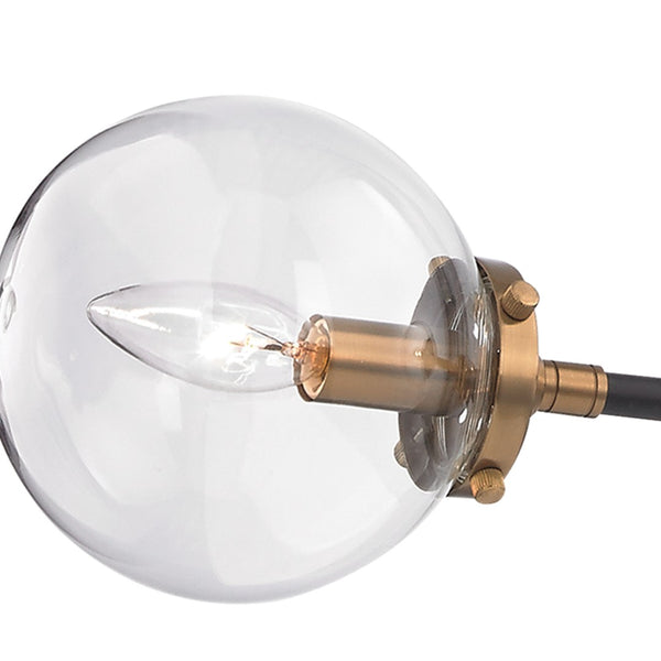 Atlas Boudreaux 12-Light Chandelier - Midcentury Modern Design with Radiant Glass Globes for Any Space Matte Black with Antique Gold 26'' CL12077-GD