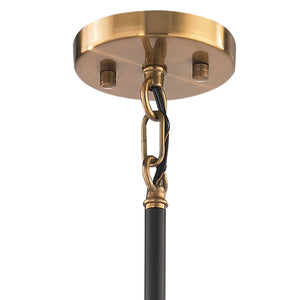 Atlas Boudreaux 12-Light Chandelier - Midcentury Modern Design with Radiant Glass Globes for Any Space Matte Black with Antique Gold 26'' CL12077-GD