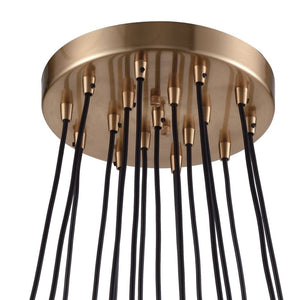 Atlas Boudreaux 12-Light Chandelier - Midcentury Modern Design with Radiant Glass Globes for Any Space Matte Black with Antique Gold 29'' CL12079-GD