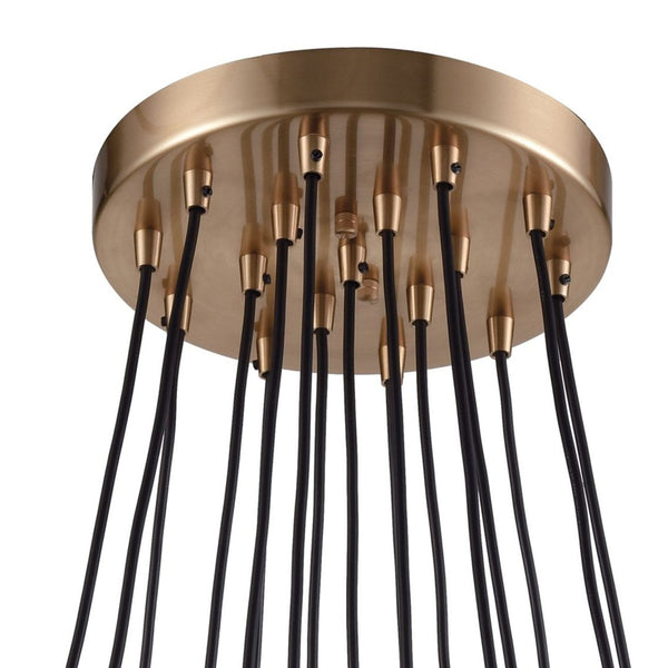 Atlas Boudreaux 12-Light Chandelier - Midcentury Modern Design with Radiant Glass Globes for Any Space Matte Black with Antique Gold 29'' CL12079-GD