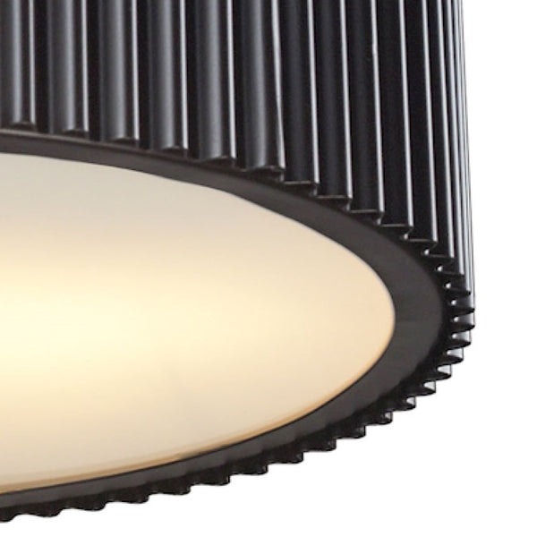 Atlas Brendon 2-Light Flush Mount Fixture - Modern Drum Design with Frosted Glass for Soft Illumination Oil Rubbed Bronze 13'' CL12085-BZ