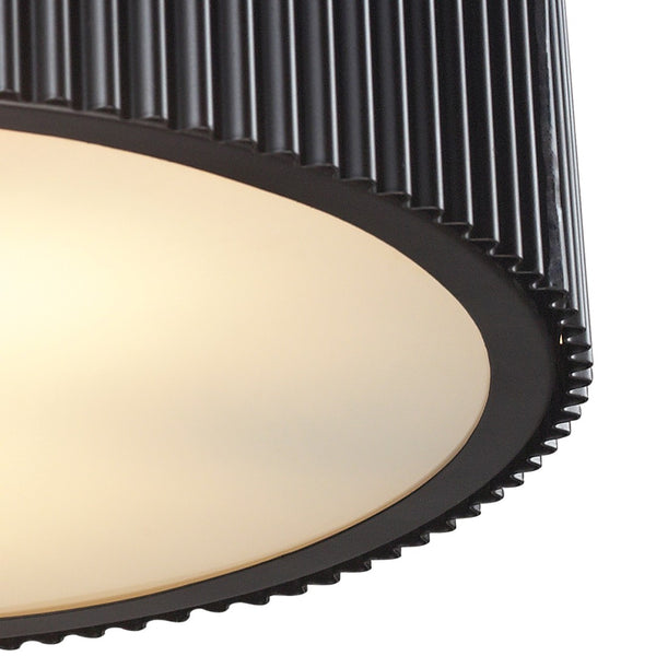 Atlas Brendon 2-Light Flush Mount Fixture - Modern Drum Design with Frosted Glass for Soft Illumination Oil Rubbed Bronze 17'' CL12086-BZ