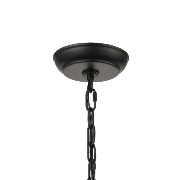 Atlas Bridgette 16" Wide 4-Light Chandelier - Modern Matte Black & Satin Brass, Stylish Geometric Design CL12088-BK