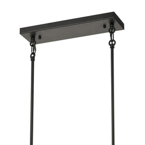 Atlas Bridgette 36'' Wide 8-Light Linear Chandelier - Modern Geometric Design in Matte Black & Brass Finish CL12090-BK