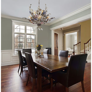 Atlas Brillare 6-Light Chandelier – Artisan Elegance with Multi-Colored Crystals and Nature-Inspired Design Bronzed Rust 32'' CL12093-BZ