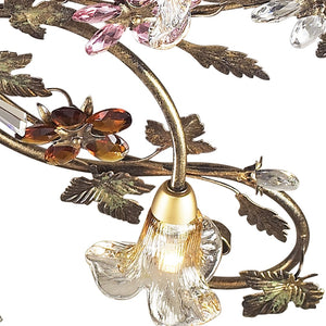 Atlas Brillare 36" Wide Semi-Flush Mount Light Fixture - Artisanal Bronzed Rust with Crystal Florets CL12094-BZ