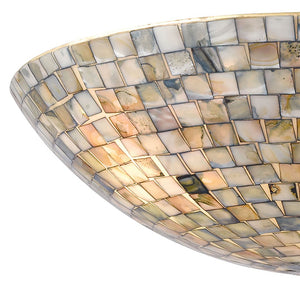 Atlas Capri 2-Light Semi Flush Mount Light Fixture - Elegant Capiz Shells for Coastal Modern Spaces Satin Nickel 16'' CL12101-GY
