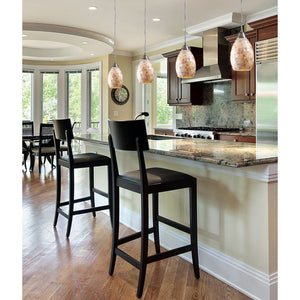 Atlas Capri 5'' Wide Organic Capiz Shell Pendant Light - Satin Nickel for Coastal & Contemporary Spaces CL12102-NA