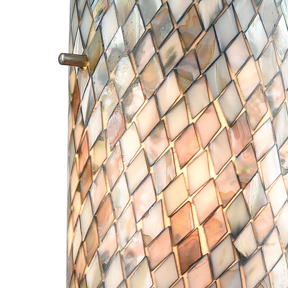 Atlas Capri 5" Wide Pendant Light - Handcrafted Capiz Shell Design in Satin Nickel for Elegant Interiors CL12104-GY