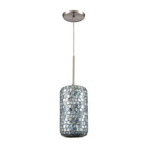 Atlas Capri 6" Wide 1-Light Pendant - Handcrafted Capiz Shell Design for Elegant Coastal Interiors CL12105-GY