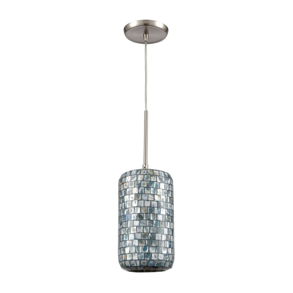 Atlas Capri 6" Wide 1-Light Pendant - Handcrafted Capiz Shell Design for Elegant Coastal Interiors CL12105-GY