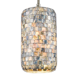 Atlas Capri 6" Wide 1-Light Pendant - Handcrafted Capiz Shell Design for Elegant Coastal Interiors CL12105-GY