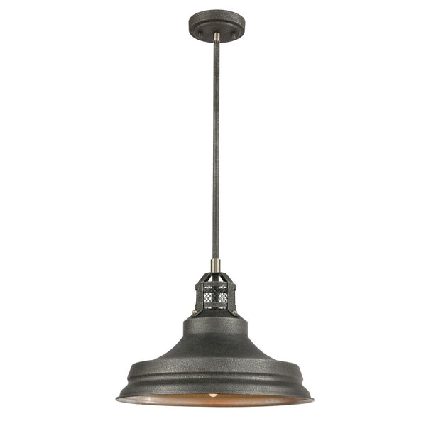 Atlas Carbondale 15'' Wide 1-Light Pendant - Slate Mist Finish with Industrial Farmhouse Charm & Glow CL12108-GY