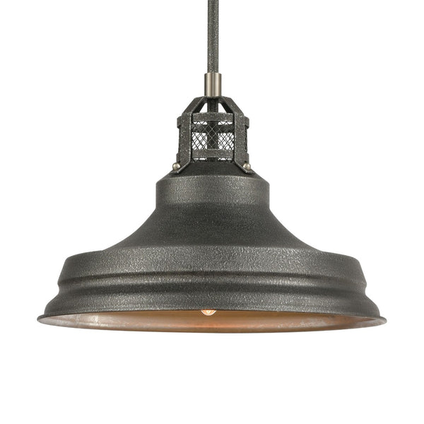 Atlas Carbondale 15'' Wide 1-Light Pendant - Slate Mist Finish with Industrial Farmhouse Charm & Glow CL12108-GY