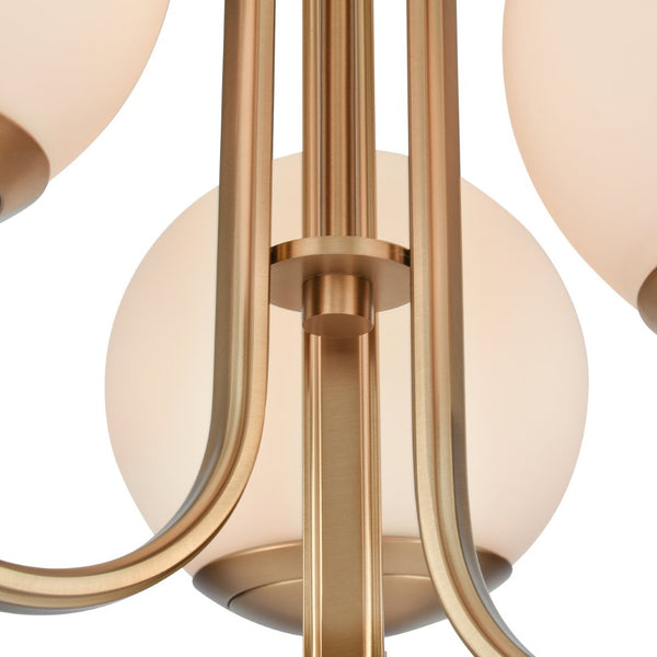 Atlas Caroline 16" 3-Light Semi Flush Mount - Modern Brushed Gold Design with Opal Glass Globes CL12109-GD