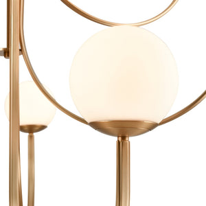 Atlas Caroline Modern 6-Light Chandelier - Sculptural Design with Opal White Glass for Elegant Interiors Brushed Gold 43.5'' CL12112-GD