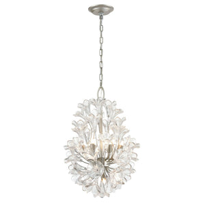 Atlas Celene Elegant 12-Light Chandelier with Floral Glass Shades for Stunning Indoor Illumination Aged Silver 15'' CL12116-SV