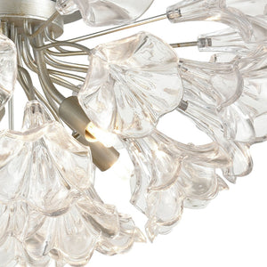 Atlas Celene 19'' Wide 5-Light Semi Flush Mount - Contemporary Floral Design in Aged Silver Elegance CL12117-SV