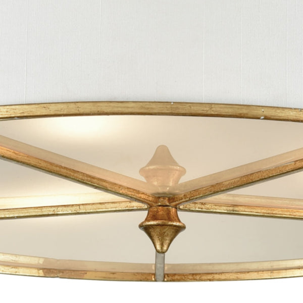 Atlas Ceramique 16'' Wide 3-Light Semi Flush Mount - Elegant Antique Gold Leaf with White Ceramic Accents CL12118-GD