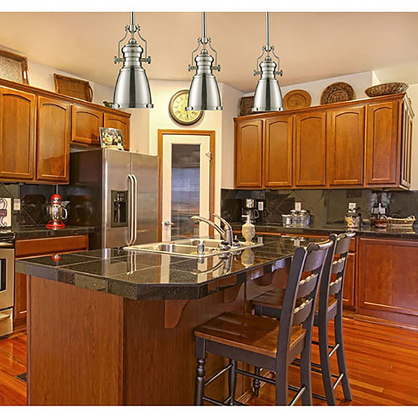 Atlas Chadwick Mini Pendant Light - Timeless Handcrafted Design for Elegant Task or Accent Lighting Spaces Satin Nickel 7.5'' CL12121-NK